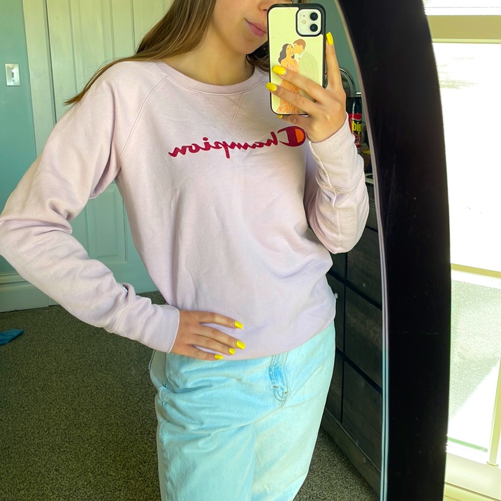Pink champion crewneck